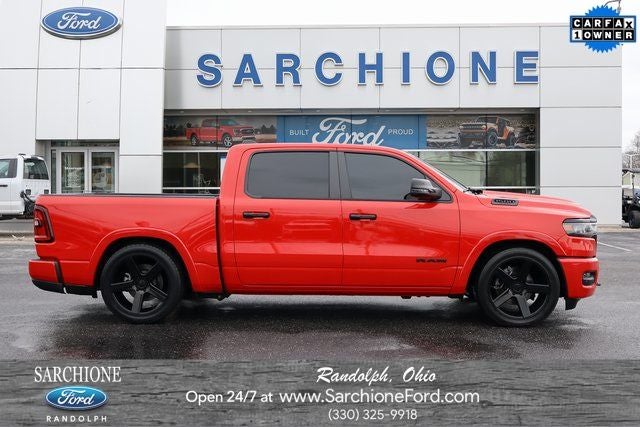 2025 RAM 1500 Big Horn in Flame Red Clearcoat — front three-quarter view