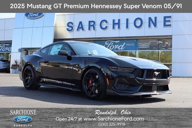 2025 Ford Mustang GT Premium Hennessey Super Venom 05/91 in Shadow Black — front three-quarter view