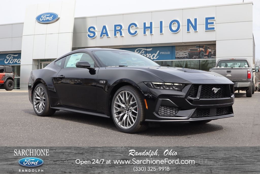 2026 Ford Mustang GT Premium in Shadow Black — front three-quarter view