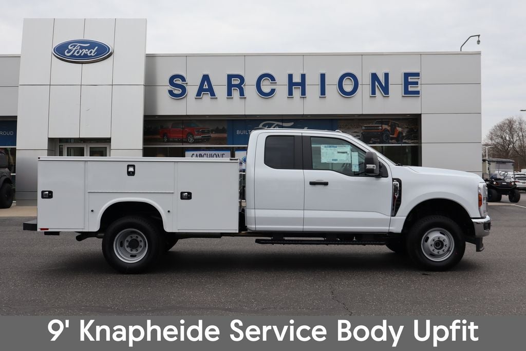 2026 Ford F-350SD XL DRW w/9' Knapheide Service Body in Oxford White — front three-quarter view