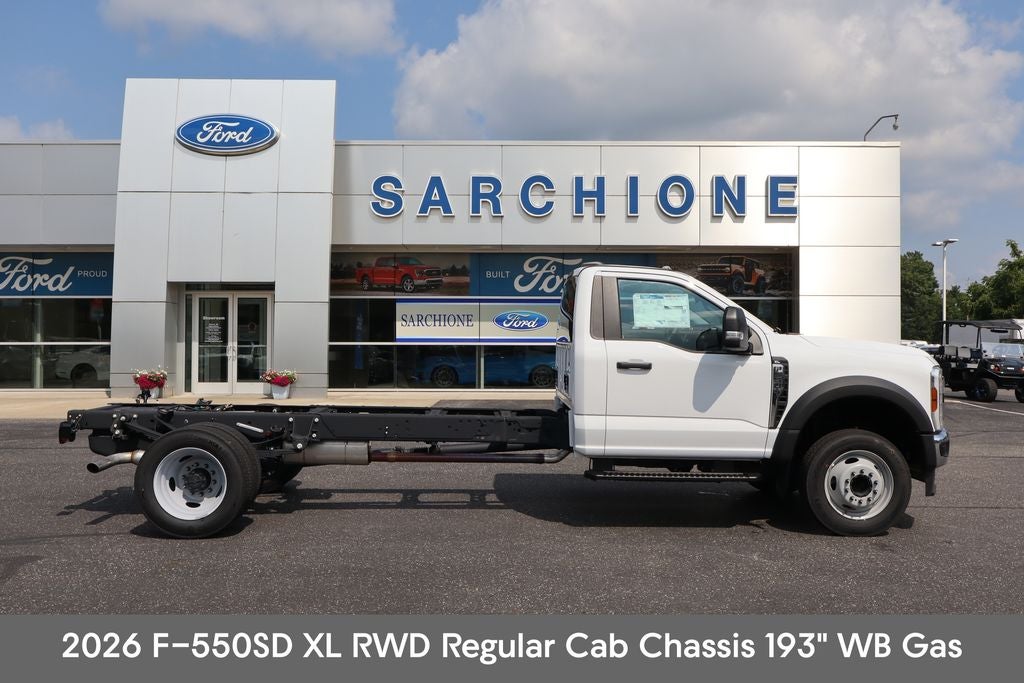2026 Ford F-550SD XL DRW in Oxford White — front three-quarter view