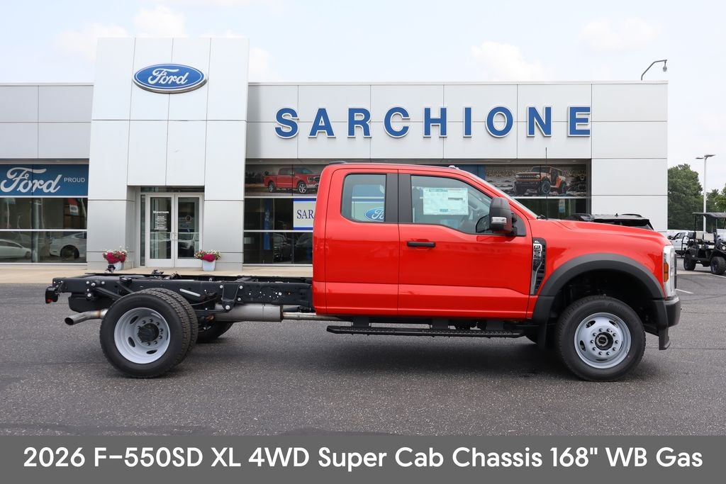 2026 Ford F-550SD XL DRW in Race Red — front three-quarter view