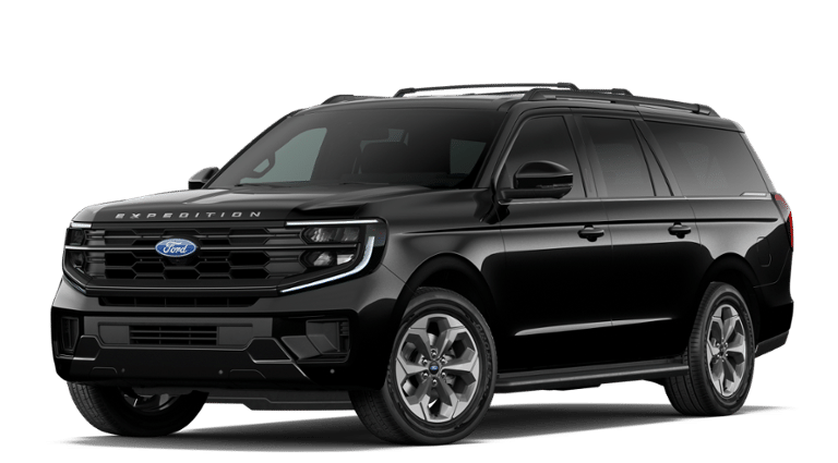 2027 Ford Expedition Max Active in Agate Black Metallic — front three-quarter view