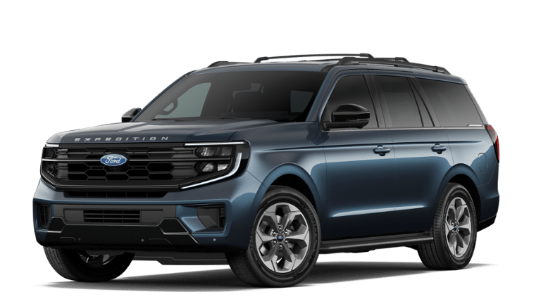 2027 Ford Expedition Active in Nocturnal Blue Metallic — front three-quarter view