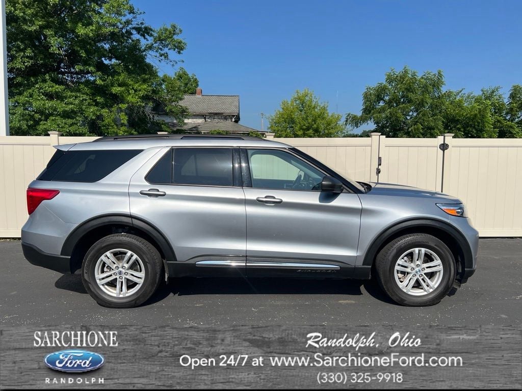 2024 Ford Explorer XLT in Iconic Silver Metallic — front three-quarter view