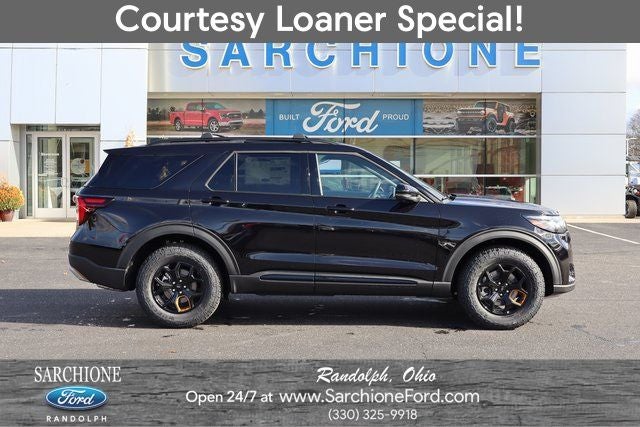 2026 Ford Explorer Tremor in Agate Black Metallic — front three-quarter view
