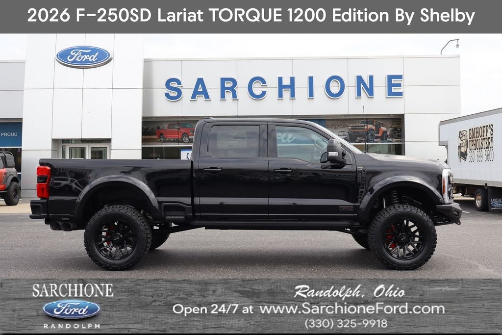 2026 Ford F-250SD Lariat TORQUE 1200 Edition By Shelby in Agate Black Metallic — front three-quarter view