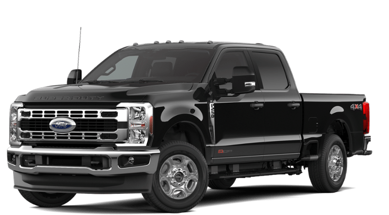 2026 Ford F-250SD F-250 XLT in Agate Black Metallic — front three-quarter view