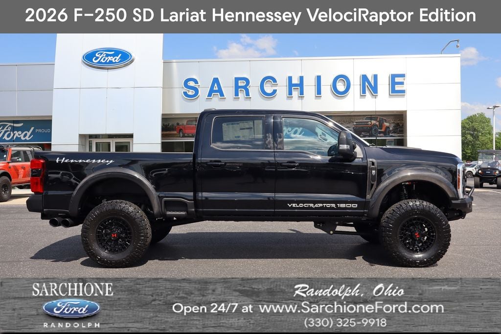 2026 Ford F-250SD Lariat Hennessey VelociRaptor 1200 in Agate Black Metallic — front three-quarter view