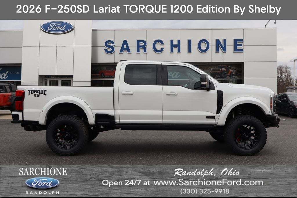 2026 Ford F-250SD Lariat TORQUE 1200 Edition By Shelby in Star White Metallic Tri-Coat — front three-quarter view