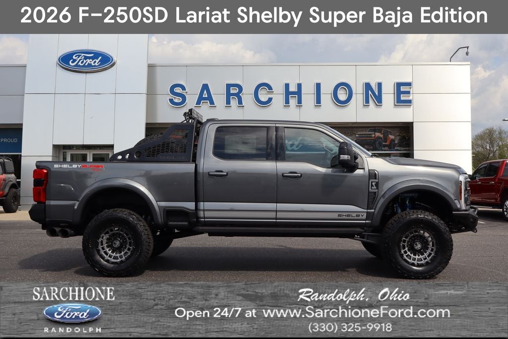 2026 Ford F-250SD Lariat Shelby Super Baja Edition in Carbonized Gray Metallic — front three-quarter view