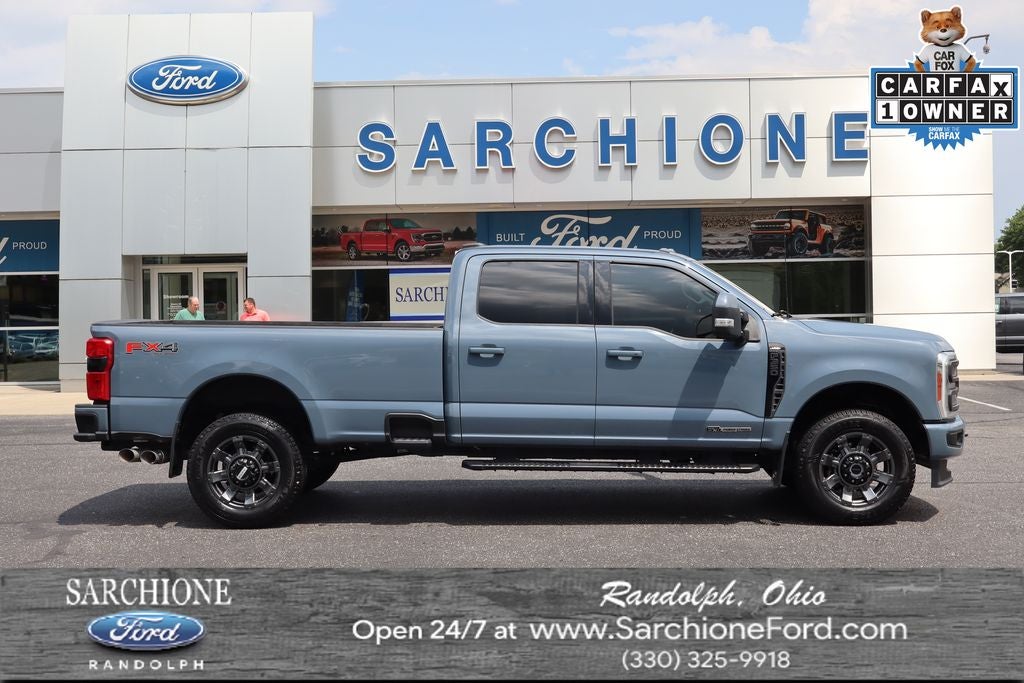 2023 Ford F-350SD Lariat in Azure Gray Metallic Tri-Coat — front three-quarter view