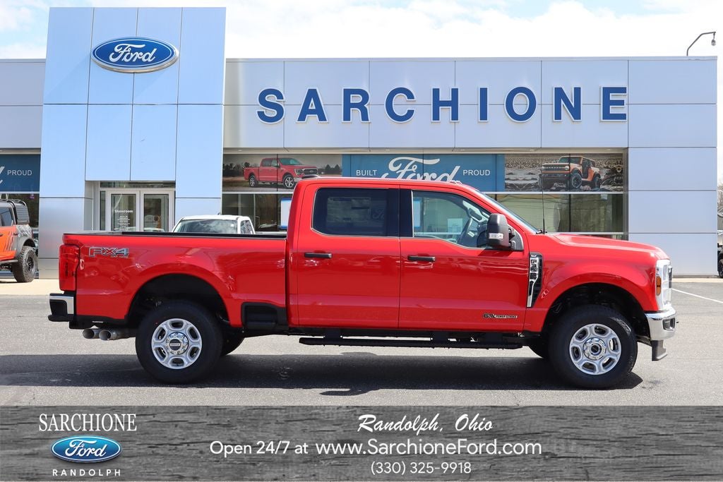 2026 Ford F-350SD XLT in Race Red — front three-quarter view