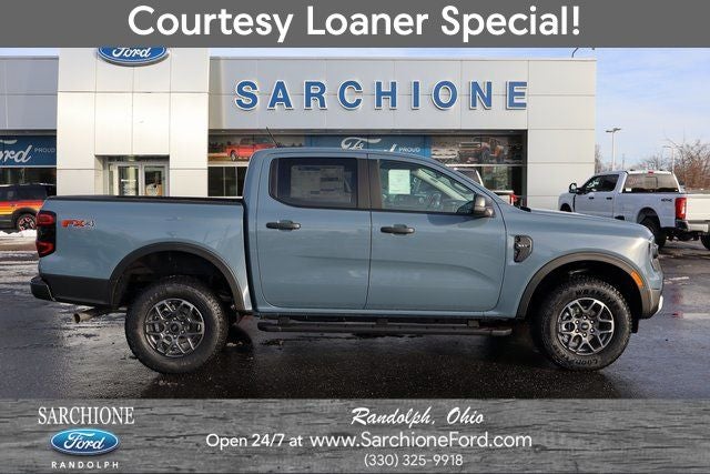 2025 Ford Ranger XLT in Azure Gray Metallic Tri-Coat — front three-quarter view