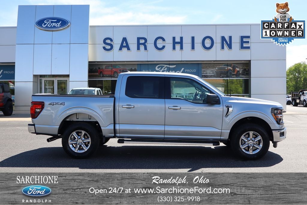 2025 Ford F-150 XLT in Iconic Silver Metallic — front three-quarter view