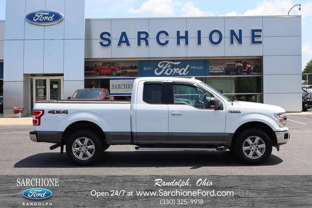 2018 Ford F-150 XLT in Oxford White — front three-quarter view