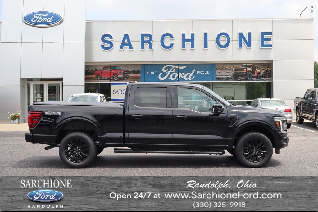 2026 Ford F-150 Lariat in Agate Black Metallic — front three-quarter view