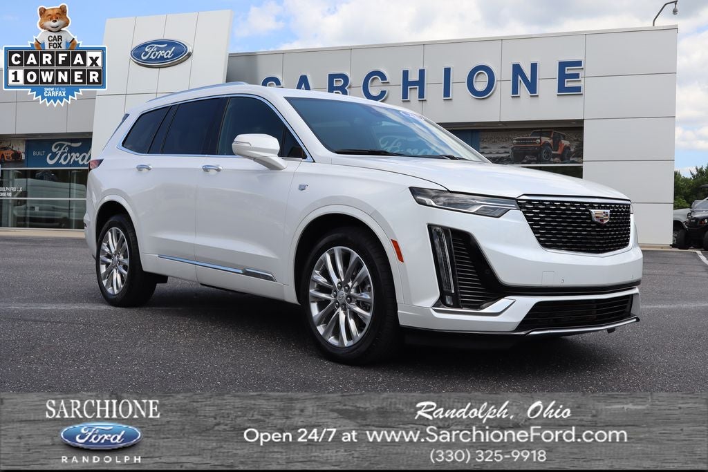 2021 Cadillac XT6 Premium Luxury in Crystal White Tricoat — front three-quarter view